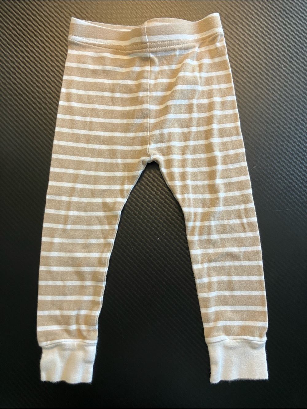 Old Navy Beige and White Striped Cotton Kids Leggings